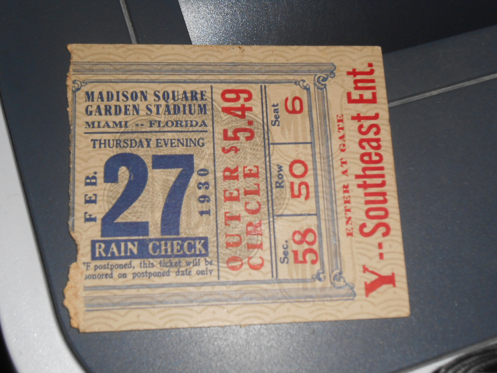 Vintage Ticket Stub From Madison Square Garden The Ebay Community